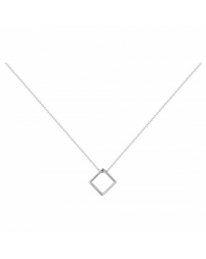 Collier Argent oxydes Zirc motif carré