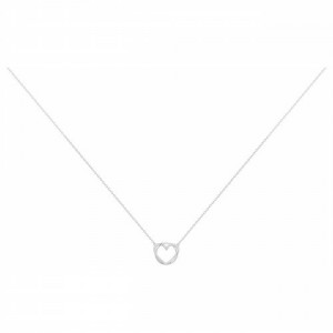 Collier Argent oxydes Zirc coeur et cercle