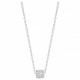 Collier Argent oxydes zirconium serti 4 griffes
