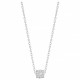 Collier Argent oxydes zirconium serti 4 griffes