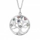 Collier Argent Arbre de vie oxydes multicolores