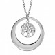 Collier Argent Arbre de vie cerclé gravable