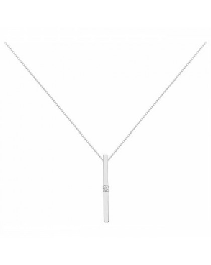 Collier Argent oxydes zirconium baguette solitaire