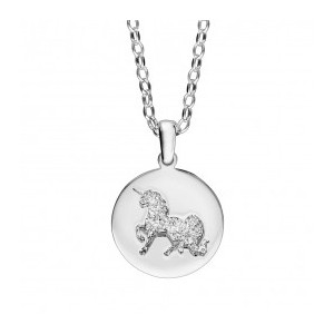 Collier Argent Licorne glitter