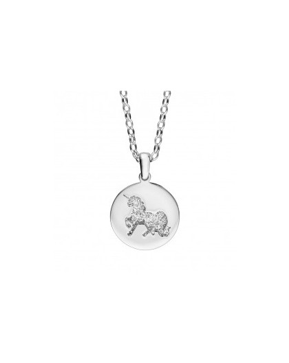 Collier Argent Licorne glitter