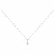 Collier Argent solitaire accompagné Oz