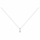 Collier Argent solitaire accompagné Oz