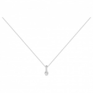 Collier Argent solitaire accompagné Oz