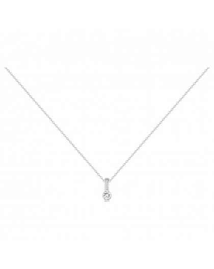 Collier Argent solitaire accompagné Oz