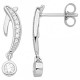 Boucles d'oreilles argent et oxydes virgules