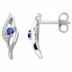 Boucles d'oreilles Argent volute oxydes bleus