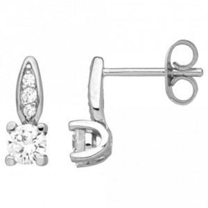 Boucles d'oreilles argent et oxydes accompagnés