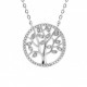 Collier Argent Arbre de vie oxydes blancs