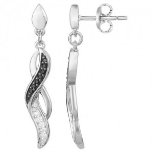 Boucles d'oreilles Argent pendantes Oz noirs