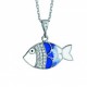 Collier Argent Poisson émail couleur