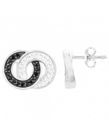 Boucles d'oreilles Argent double cercles OZ