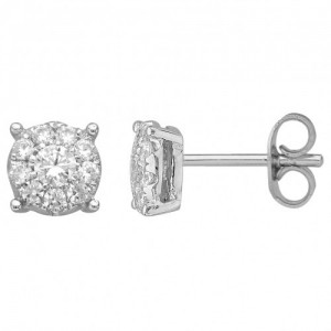 Boucles d'oreilles Argent pavage oz