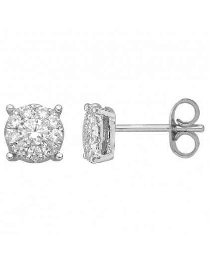 Boucles d'oreilles Argent pavage oz