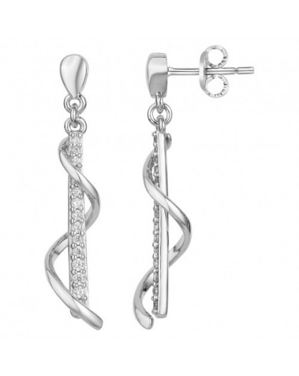 Boucles d'oreilles Argent baguette twist OZ