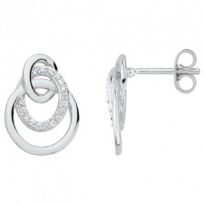 Boucles d'oreilles Argent double Cercles OZ