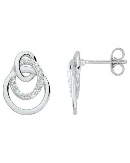 Boucles d'oreilles Argent double Cercles OZ