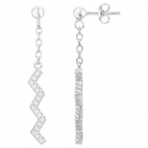 Boucles d'oreilles argent et oxydes pendantes