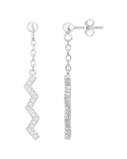 Boucles d'oreilles argent et oxydes pendantes