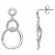 Boucles d'oreilles argent et oxydes double cercles