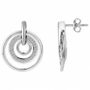 Boucles d'oreilles argent et oxydes triple cercles