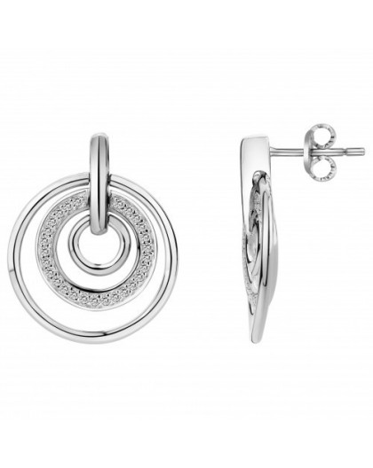 Boucles d'oreilles argent et oxydes triple cercles