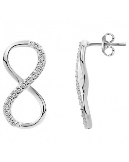 Boucles d'oreilles argent et oxydes motif infini