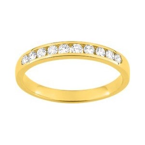 Alliance Or jaune 1/2 tour diamants 0.30Ct