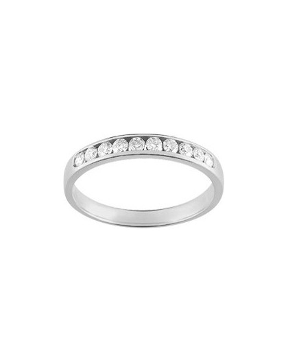 Alliance Or gris 1/2 tour diamants 0.25Ct