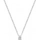 Collier Or gris et diamant serti 4 griffes 0.10Ct