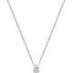 Collier Or gris et diamant serti 4 griffes 0.10Ct