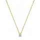 Collier Or jaune et diamant serti 4 griffes 0.07Ct