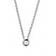 Collier Or gris et diamant serti pneu 0.04Ct