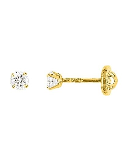 Boucles d'oreilles Or fermoir vis oxydes zirconium