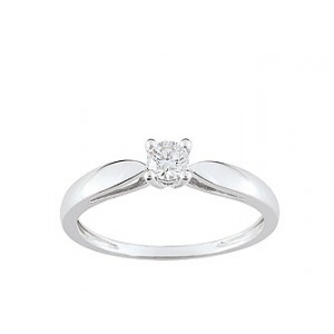 Solitaire Diamant 0.20 Ct Or gris