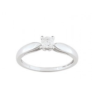 Solitaire Diamant 0.25 Ct Or gris