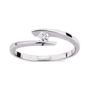 Solitaire moderne Diamant 0.08 Ct Or gris