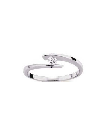 Solitaire moderne Diamant 0.08 Ct Or gris