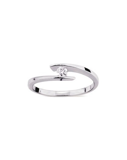 Solitaire moderne Diamant 0.08 Ct Or gris