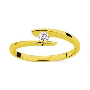 Solitaire moderne Diamant 0.08 Ct Or jaune