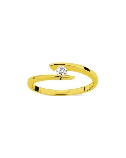 Solitaire moderne Diamant 0.08 Ct Or jaune