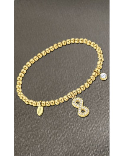 Bracelet Lotus style acier LS2172-2/7 infini doré