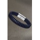 Bracelet Lotus style LS1879-2/3 cuir bleu