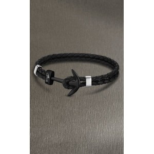 Bracelet Lotus style acier LS1832-2/6 ancre noir
