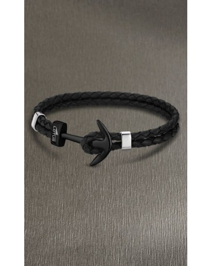 Bracelet Lotus style acier LS1832-2/6 ancre noir