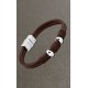 Bracelet Lotus style acier LS1389-2/1 cuir marron